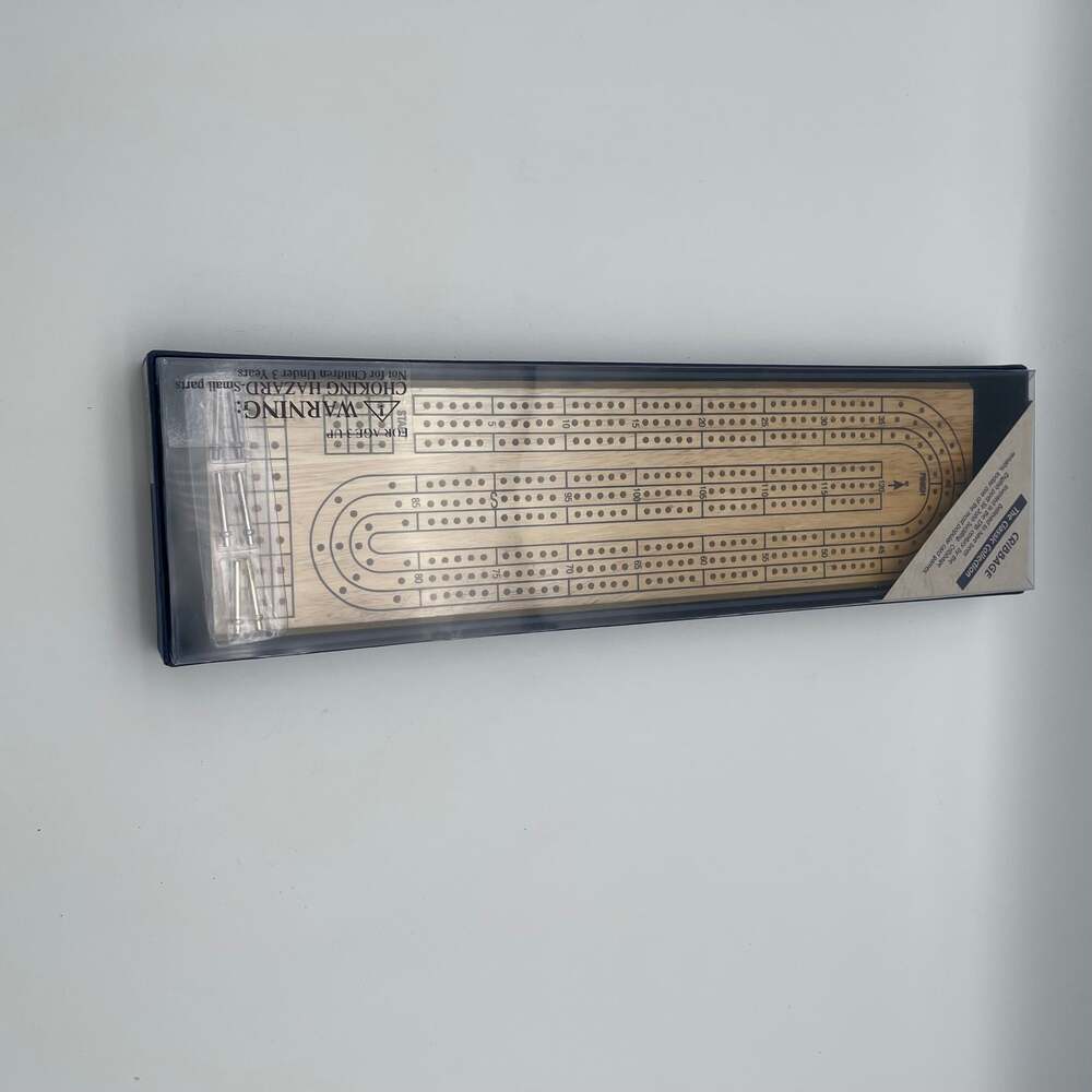 The Classic Collection‎ Hardwood Cribbage Board Set with Metal Pegs